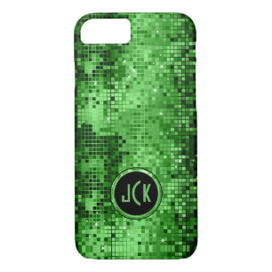 Capa iPhone 8/ 7 Glitter de Disco Verde Elegante e Faíscas
