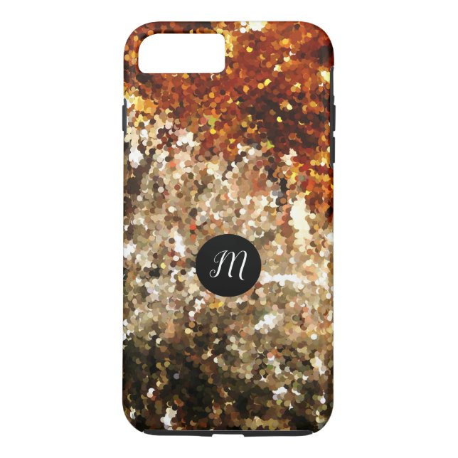 Capa Para iPhone, Case-Mate Glitter de ouro quico monograma (Verso)