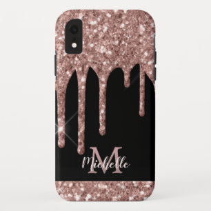 Capa Para iPhone Da Case-Mate Glitter Dourado de Rosa monograma em monograma pre