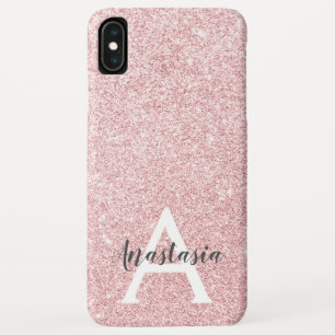 Capa Para iPhone Da Case-Mate Glitter Dourado Rosa de Chic e Trendy Monograma de