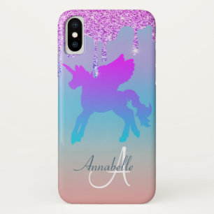 Capa Para iPhone Da Case-Mate Glitter Drives Unicorn Nome Rosa do Arco-Íris