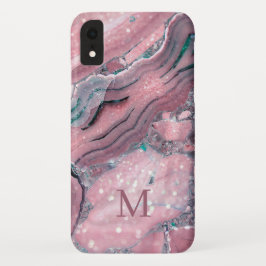 Capa Para iPhone Da Case-Mate Glitter Monograma de Glitter de Quartz com Agata R