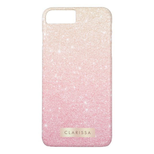 Capa Para iPhone, Case-Mate Glitter ouro de rosa de gradiente cinza bonito ele (Verso)