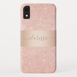Capa Para iPhone Da Case-Mate Glitter rosa de cobre moderno Elegante