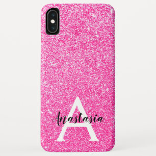 Capa Para iPhone Da Case-Mate Glitter Rosa Quente Brilhante Brilha Nome do Monog