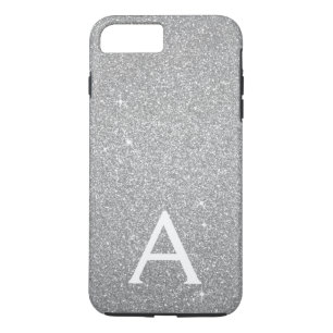 Capa iPhone 8 Plus/7 Plus Glitter Silver e Monograma Sparkle
