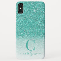 Glitter Verde-Teal-Girly-Chic Personalizado