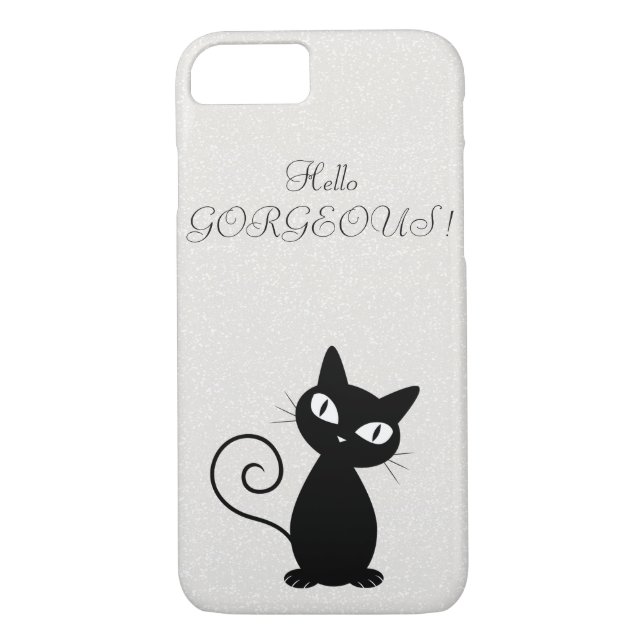 Capa Para iPhone, Case-Mate Glittery Black Whimsical Quirky - Hello Gorgeous (Verso)