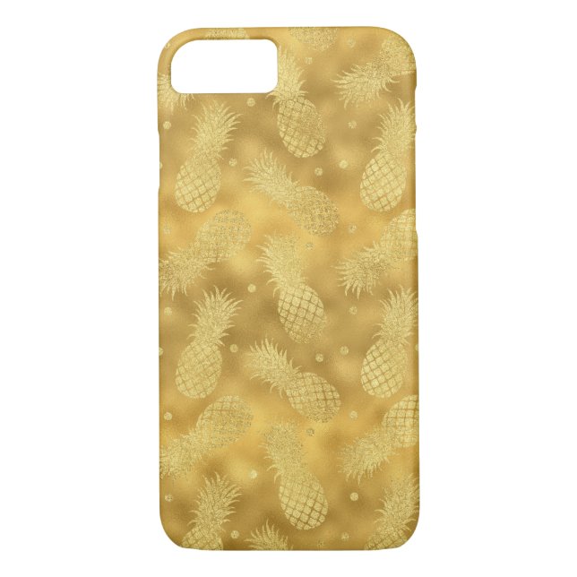 Capa Para iPhone, Case-Mate Glitzy Dourado Ananases (Verso)