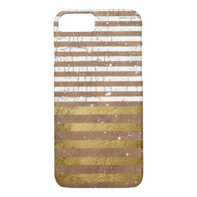 Capa Para iPhone, Case-Mate gold & white elegant stripes (Verso)