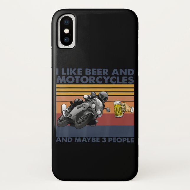 Capa Para iPhone, Case-Mate Gosto De Cerveja E Motociclos - Presente Para Moto (Verso)