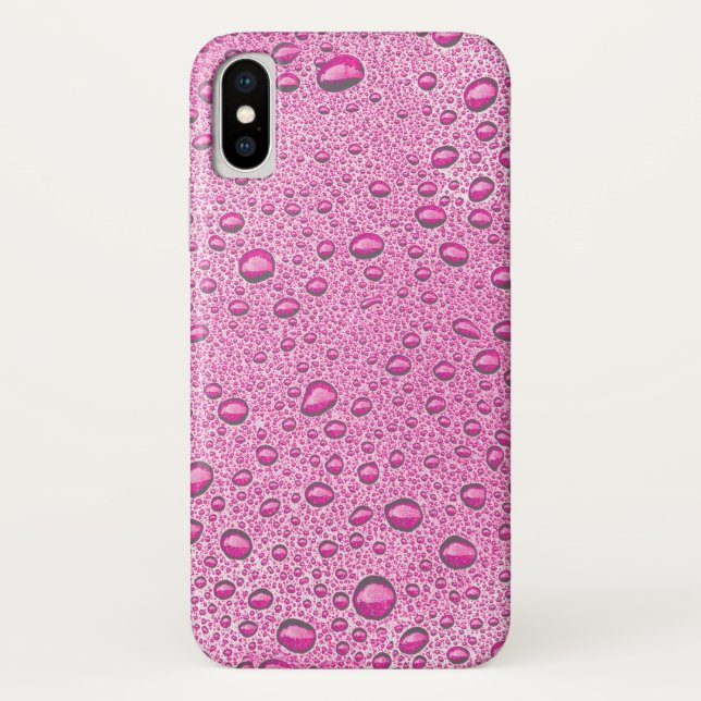 Capa Para iPhone, Case-Mate Gotas de água rosa quente (Verso)