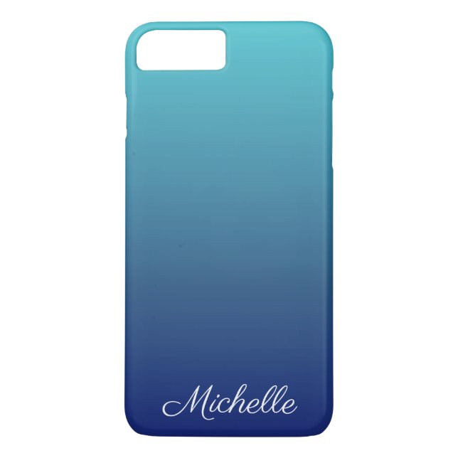 Capa Para iPhone, Case-Mate Gradiente azul-ombre personalizado (Verso)