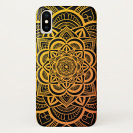 Capa Para iPhone Da Case-Mate Gradiente Laranja Dourado Mandala Geométrico