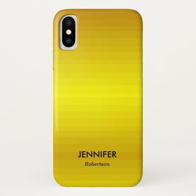 Capa Para iPhone, Case-Mate Gradiente ouro de nome personalizado (Verso)