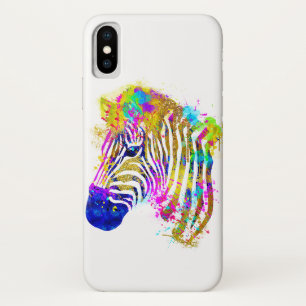 Capa Para iPhone Da Case-Mate Gráfico de Zebra com respingo de tinta aquarela ar