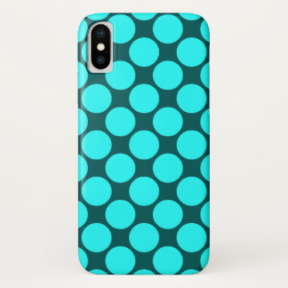 Capa Para iPhone XS Grandes Bolinhas Aqua no Teal