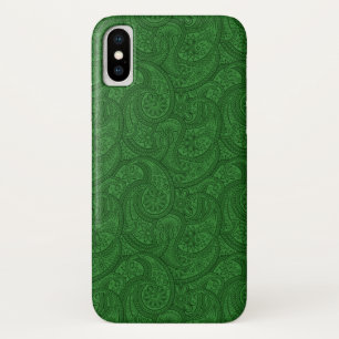 Capa Para iPhone X Green Paisley
