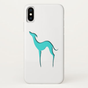 Capa Para iPhone Da Case-Mate Greyhound Whippet elegante turquesa silhueta
