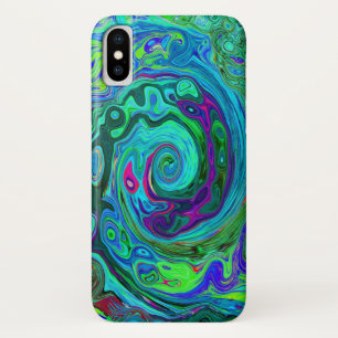 Capa Para iPhone Da Case-Mate Groovy Abstrato com espiral verde e azul