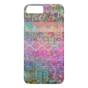 Capa iPhone 8 Plus/7 Plus Grunge bonito do abstrato do Bohemian da aguarela