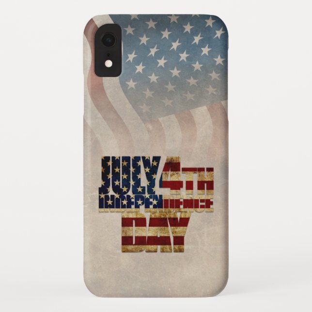 Capa Para iPhone, Case-Mate Grunge EUA Gráfico de Independência de 4 de Julho (Verso)