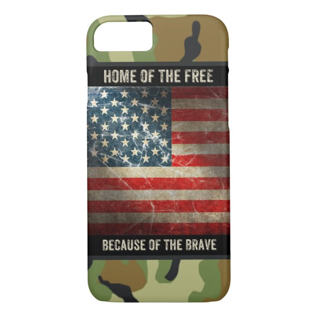 Capa Para iPhone, Case-Mate Grunge USA Flag no Camouflage 2 iPhone 7 Case (Verso)