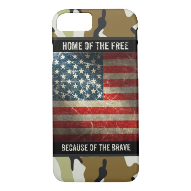 Capa Para iPhone, Case-Mate Grunge USA Flag no Camouflage iPhone 7 Case (Verso)