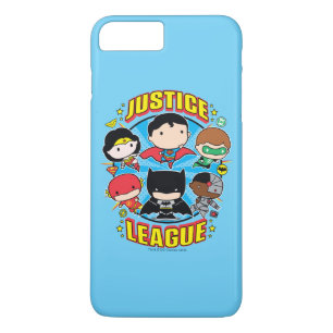 Capa iPhone 8 Plus/7 Plus Grupo da Liga da Justiça de Chibi