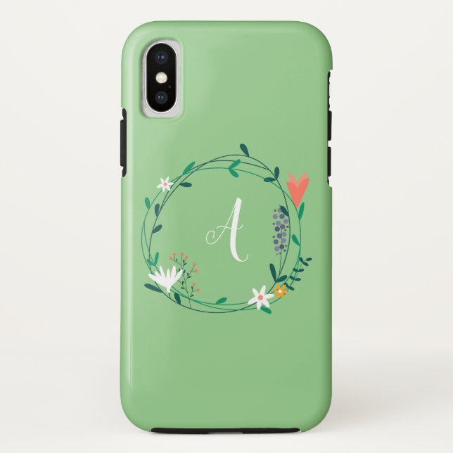 Capa Para iPhone, Case-Mate Guirlanda Floral de Primavera Personalizada (Verso)