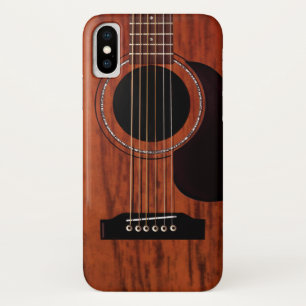 Capa Para iPhone X Guitarra acústica superior de mogno