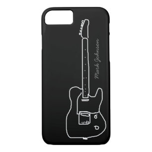 Capa iPhone 8/ 7 guitarra personalizada a preto
