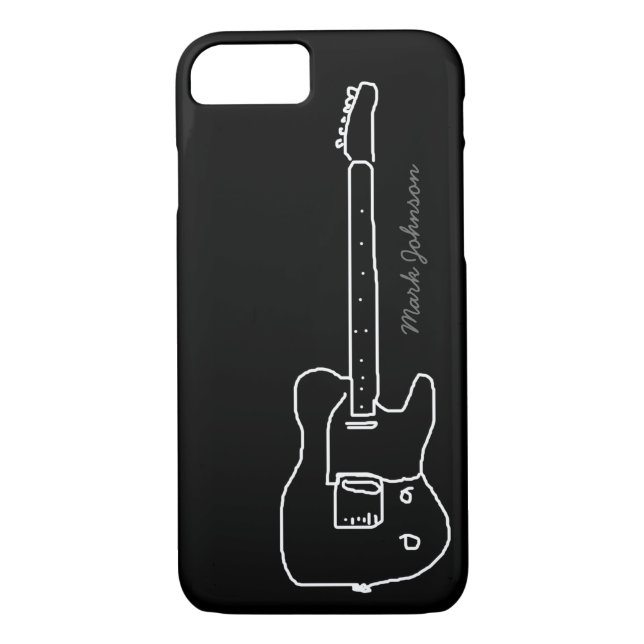 Capa Para iPhone, Case-Mate guitarra personalizada em preto (Verso)