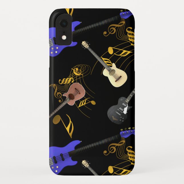 Capa Para iPhone, Case-Mate Guitarras e Música (Verso)