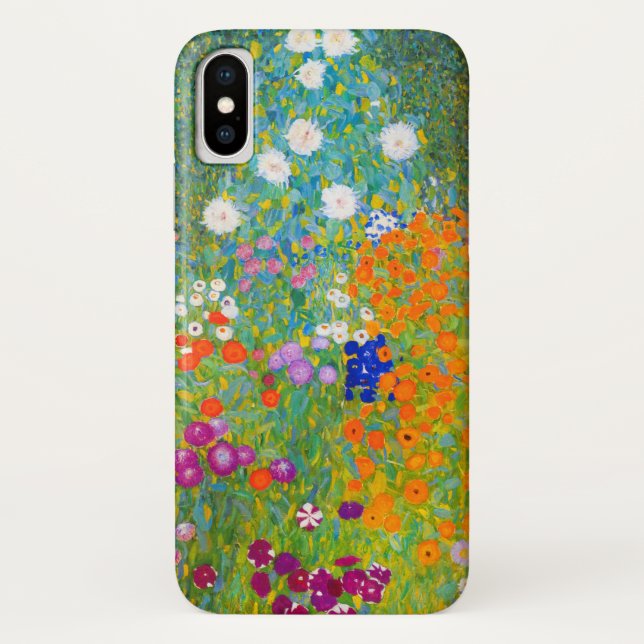 Capa Para iPhone, Case-Mate Gustav Klimt Bauerngarten Jardim de Flores Arte Fi (Verso)