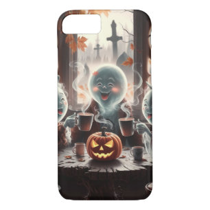Capa iPhone 8/ 7 Halloween de café quebrado, fantasma