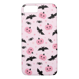 Capa iPhone 8/ 7 Halloween Pumpkins e Bat Pattern