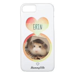 Capa iPhone 8/ 7 Hammyville - Coração de Hamster Bonito