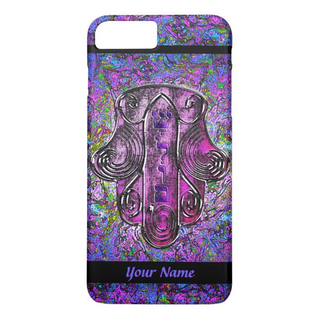 Capa Para iPhone, Case-Mate Hamsa Fusion Purple e Black Personalizados (Verso)