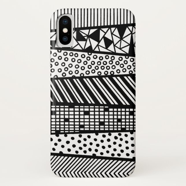 Capa Para iPhone, Case-Mate Handpainted black and design white (Verso)