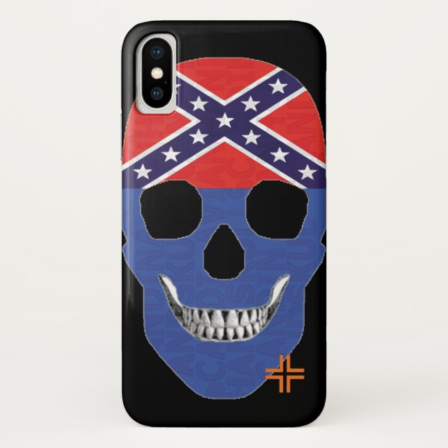 Capa Para iPhone, Case-Mate HANDSKULL Rebel Blue case iPhone X B2 (Verso)