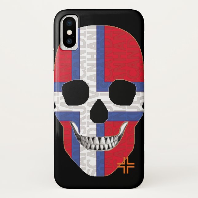 Capa Para iPhone, Case-Mate HANDSKULL Svart Kors case iPhone X B2 (Verso)