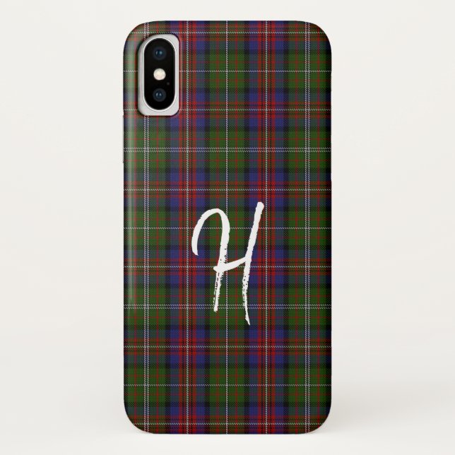 Capa Para iPhone, Case-Mate Hargis Clan Monogrammed Tartan Xadrez iPhone X Cas (Verso)
