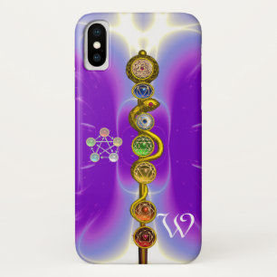 CAPA PARA iPhone X HASTE DE ASCLEPIUS 7 CHAKRAS, IOGA, ENERGIA