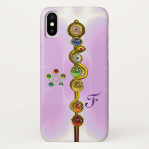 CAPA PARA iPhone X  HASTE DE ASCLEPIUS 7 CHAKRAS, IOGA, ENERGIA
