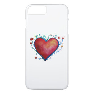 Capa iPhone 8 Plus/7 Plus Heart Watercolor Apple iPhone 7 Plus, mal lá