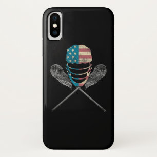 Capa Para iPhone Da Case-Mate Helmet E Stick Lacrosse American Flag Lax