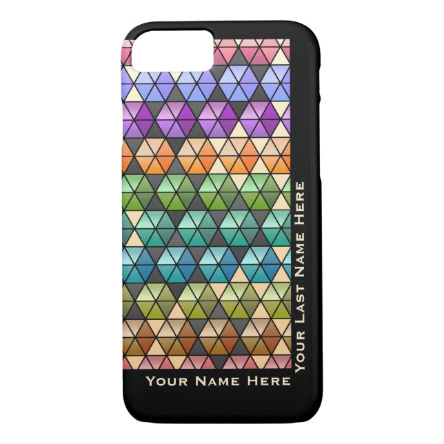 Capa Para iPhone, Case-Mate Hexagon Quilt Warm Rainbow IP6 (Personalizado) (Verso)