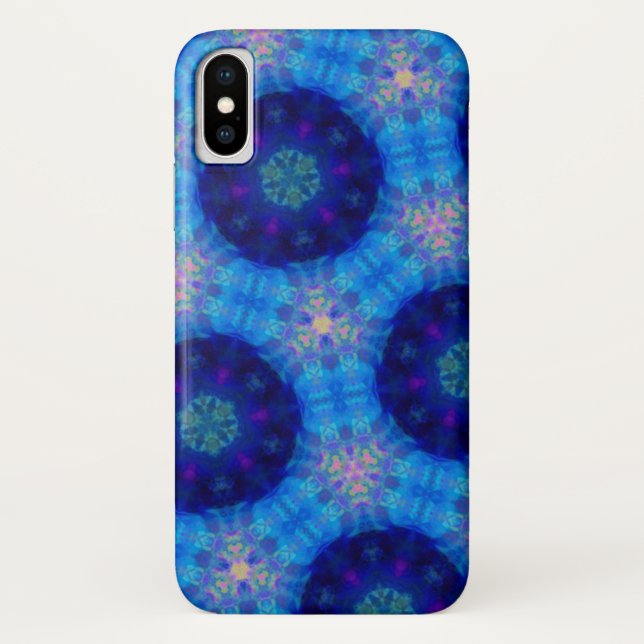 Capa Para iPhone, Case-Mate Hexágono Azul Brilhante (Verso)