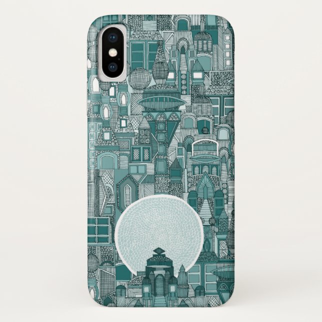 Capa Para iPhone, Case-Mate hial da cidade espacial (Verso)